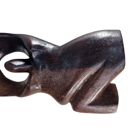 Hand-Carved Abstract Wooden Sculpture Of Woman Figure - Picture 4 of 10